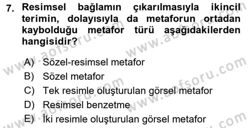 Reklamda Yaratıcılık ve Yazarlık Dersi 2018 - 2019 Yılı (Final) Dönem Sonu Sınav Soruları 7. Soru