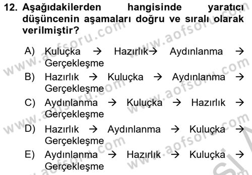 Reklamda Yaratıcılık ve Yazarlık Dersi 2018 - 2019 Yılı Yaz Okulu Sınav Soruları 12. Soru