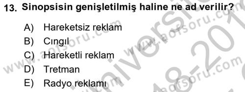 Reklamda Yaratıcılık ve Yazarlık Dersi 2018 - 2019 Yılı Yaz Okulu Sınav Soruları 13. Soru