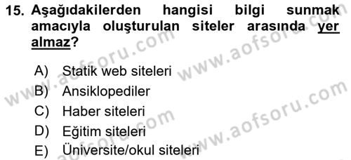 Reklamda Yaratıcılık ve Yazarlık Dersi 2018 - 2019 Yılı Yaz Okulu Sınav Soruları 15. Soru