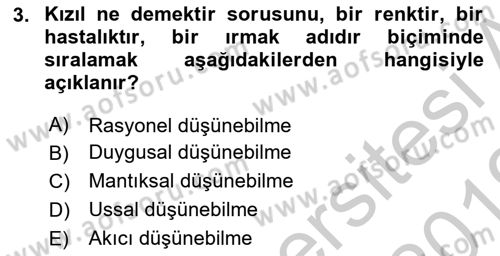 Reklamda Yaratıcılık ve Yazarlık Dersi 2018 - 2019 Yılı Yaz Okulu Sınav Soruları 3. Soru