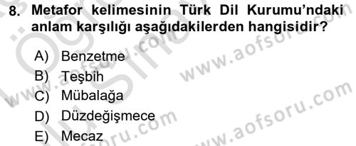Reklamda Yaratıcılık ve Yazarlık Dersi 2020 - 2021 Yılı Yaz Okulu Sınav Soruları 8. Soru