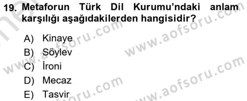 Reklamda Yaratıcılık ve Yazarlık Dersi 2021 - 2022 Yılı (Vize) Ara Sınav Soruları 19. Soru