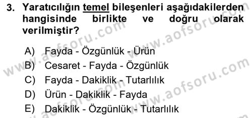 Reklamda Yaratıcılık ve Yazarlık Dersi 2021 - 2022 Yılı (Vize) Ara Sınav Soruları 3. Soru