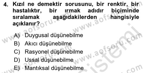 Reklamda Yaratıcılık ve Yazarlık Dersi 2021 - 2022 Yılı (Vize) Ara Sınav Soruları 4. Soru