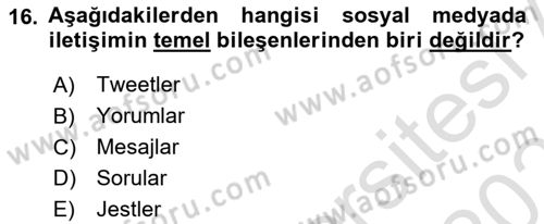 Reklamda Yaratıcılık ve Yazarlık Dersi 2021 - 2022 Yılı (Final) Dönem Sonu Sınav Soruları 16. Soru