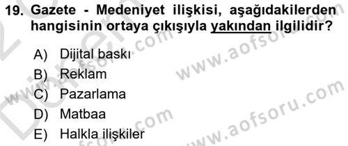 Reklamda Yaratıcılık ve Yazarlık Dersi 2021 - 2022 Yılı (Final) Dönem Sonu Sınav Soruları 19. Soru