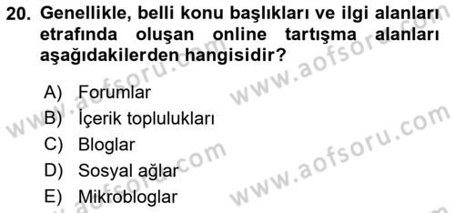 Reklamda Yaratıcılık ve Yazarlık Dersi 2021 - 2022 Yılı Yaz Okulu Sınav Soruları 20. Soru