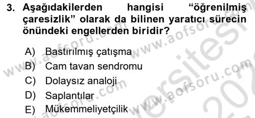 Reklamda Yaratıcılık ve Yazarlık Dersi 2021 - 2022 Yılı Yaz Okulu Sınavı 3. Soru