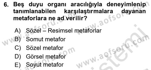 Reklamda Yaratıcılık ve Yazarlık Dersi 2021 - 2022 Yılı Yaz Okulu Sınavı 6. Soru