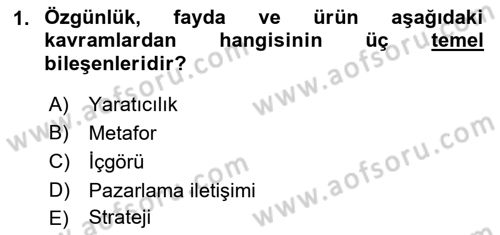 Reklamda Yaratıcılık ve Yazarlık Dersi 2022 - 2023 Yılı Yaz Okulu Sınav Soruları 1. Soru