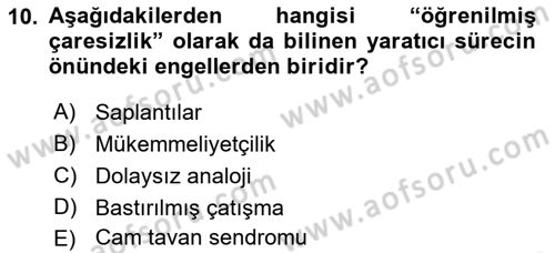 Reklamda Yaratıcılık ve Yazarlık Dersi 2022 - 2023 Yılı Yaz Okulu Sınav Soruları 10. Soru