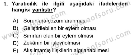 Reklamda Yaratıcılık ve Yazarlık Dersi 2023 - 2024 Yılı (Vize) Ara Sınavı 1. Soru