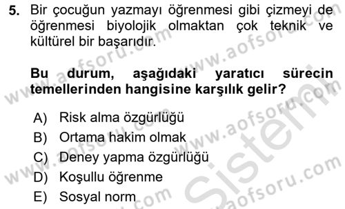 Reklamda Yaratıcılık ve Yazarlık Dersi 2023 - 2024 Yılı (Vize) Ara Sınav Soruları 5. Soru