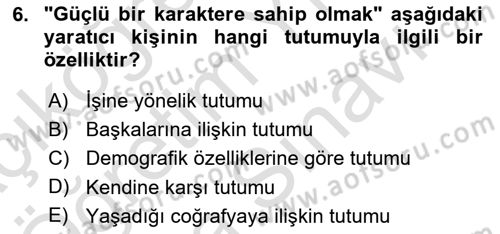 Reklamda Yaratıcılık ve Yazarlık Dersi 2023 - 2024 Yılı (Vize) Ara Sınav Soruları 6. Soru