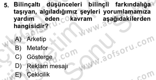Reklamda Yaratıcılık ve Yazarlık Dersi 2023 - 2024 Yılı (Final) Dönem Sonu Sınav Soruları 5. Soru