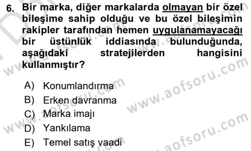 Reklamda Yaratıcılık ve Yazarlık Dersi 2023 - 2024 Yılı (Final) Dönem Sonu Sınav Soruları 6. Soru