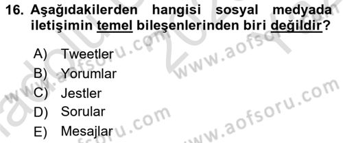 Reklamda Yaratıcılık ve Yazarlık Dersi 2023 - 2024 Yılı Yaz Okulu Sınav Soruları 16. Soru