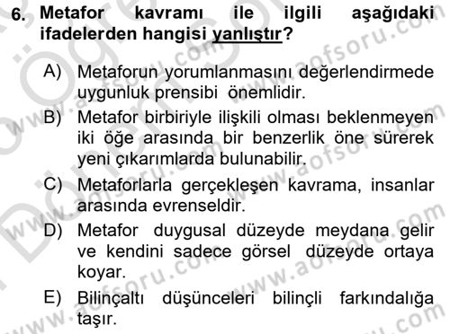 Reklamda Yaratıcılık ve Yazarlık Dersi 2024 - 2025 Yılı (Final) Dönem Sonu Sınav Soruları 6. Soru