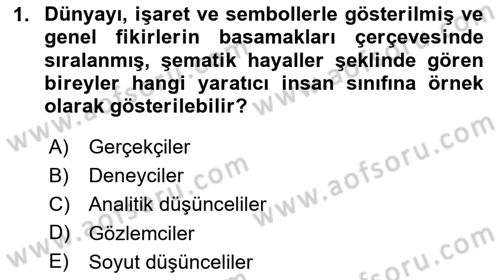 Reklamda Yaratıcılık ve Yazarlık Dersi 2024 - 2025 Yılı Yaz Okulu Sınav Soruları 1. Soru