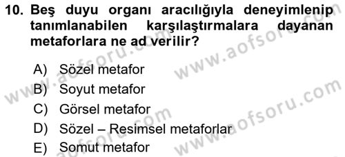 Reklamda Yaratıcılık ve Yazarlık Dersi 2024 - 2025 Yılı Yaz Okulu Sınav Soruları 10. Soru