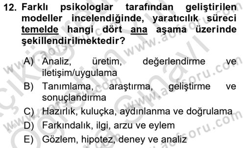 Reklamda Yaratıcılık ve Yazarlık Dersi 2025 - 2026 Yılı (Vize) Ara Sınav Soruları 12. Soru