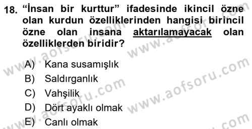 Reklamda Yaratıcılık ve Yazarlık Dersi 2025 - 2026 Yılı (Vize) Ara Sınav Soruları 18. Soru