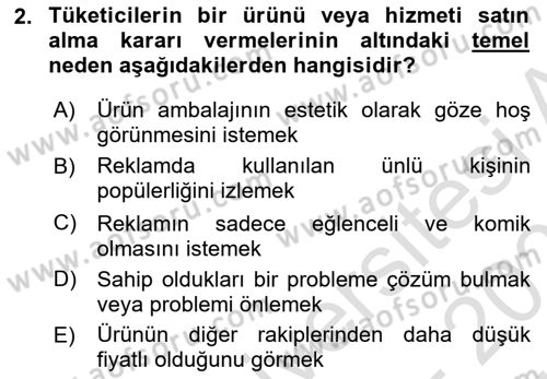 Reklamda Yaratıcılık ve Yazarlık Dersi 2025 - 2026 Yılı (Vize) Ara Sınav Soruları 2. Soru