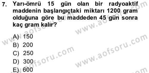 Genel Matematik Dersi 2013 - 2014 Yılı (Final) Dönem Sonu Sınav Soruları 7. Soru