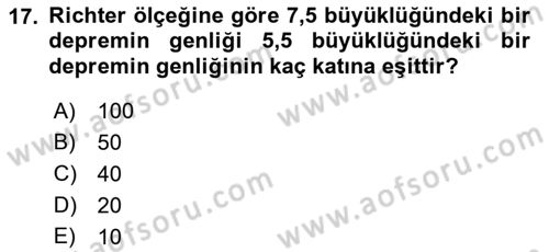 Genel Matematik Dersi Ara Sınavı Deneme Sınav Soruları 17. Soru