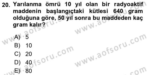 Genel Matematik Dersi 2018 - 2019 Yılı (Vize) Ara Sınav Soruları 20. Soru