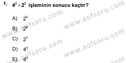 Genel Matematik Dersi 2023 - 2024 Yılı (Vize) Ara Sınav Soruları 1. Soru