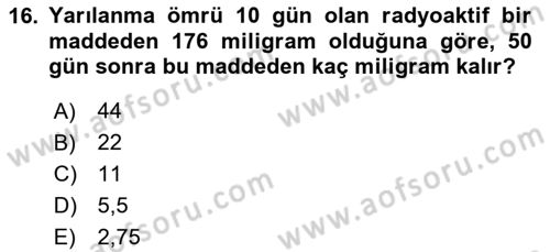 Genel Matematik Dersi 2024 - 2025 Yılı (Vize) Ara Sınav Soruları 16. Soru