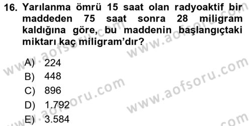 Genel Matematik Dersi 2025 - 2026 Yılı (Vize) Ara Sınav Soruları 16. Soru