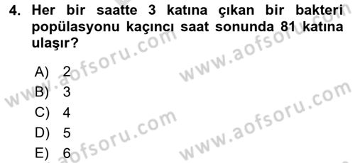 Genel Matematik Dersi 2025 - 2026 Yılı (Final) Dönem Sonu Sınav Soruları 4. Soru