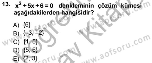 Matematik 1 Dersi 2012 - 2013 Yılı (Vize) Ara Sınav Soruları 13. Soru