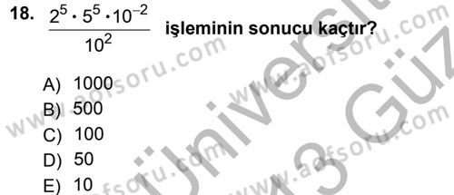 Matematik 1 Dersi 2012 - 2013 Yılı (Vize) Ara Sınav Soruları 18. Soru