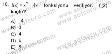 Matematik 1 Dersi 2012 - 2013 Yılı Tek Ders Sınav Soruları 10. Soru