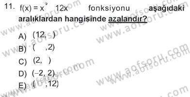 Matematik 1 Dersi 2012 - 2013 Yılı Tek Ders Sınav Soruları 11. Soru