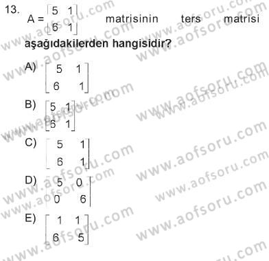 Matematik 1 Dersi 2012 - 2013 Yılı Tek Ders Sınav Soruları 13. Soru