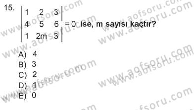 Matematik 1 Dersi 2012 - 2013 Yılı Tek Ders Sınav Soruları 15. Soru