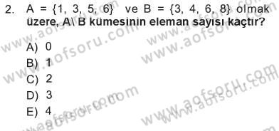 Matematik 1 Dersi 2012 - 2013 Yılı Tek Ders Sınav Soruları 2. Soru