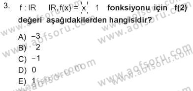 Matematik 1 Dersi 2012 - 2013 Yılı Tek Ders Sınav Soruları 3. Soru