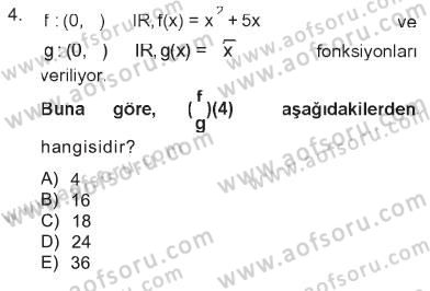 Matematik 1 Dersi 2012 - 2013 Yılı Tek Ders Sınav Soruları 4. Soru