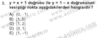 Matematik 1 Dersi 2012 - 2013 Yılı Tek Ders Sınav Soruları 5. Soru