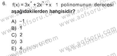 Matematik 1 Dersi 2012 - 2013 Yılı Tek Ders Sınav Soruları 6. Soru