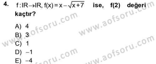 Matematik 1 Dersi 2013 - 2014 Yılı Tek Ders Sınavı 4. Soru