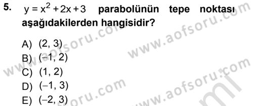 Matematik 1 Dersi 2013 - 2014 Yılı Tek Ders Sınav Soruları 5. Soru