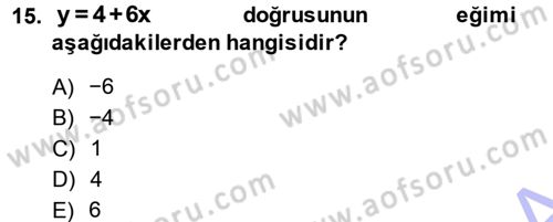 Matematik 1 Dersi 2014 - 2015 Yılı (Vize) Ara Sınav Soruları 15. Soru
