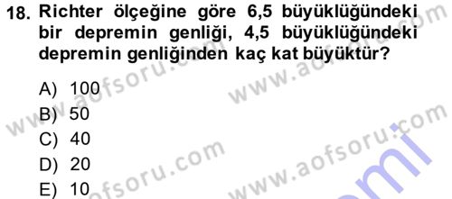 Matematik 1 Dersi 2014 - 2015 Yılı (Vize) Ara Sınav Soruları 18. Soru
